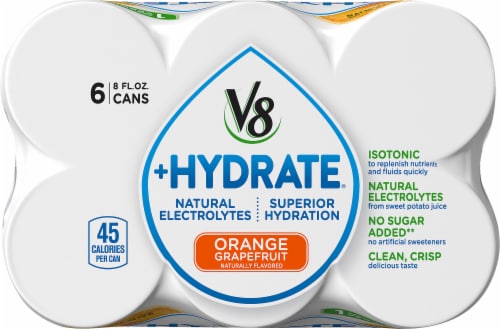 V8 +Hydrate Orange Grapefruit Juice Perspective: top