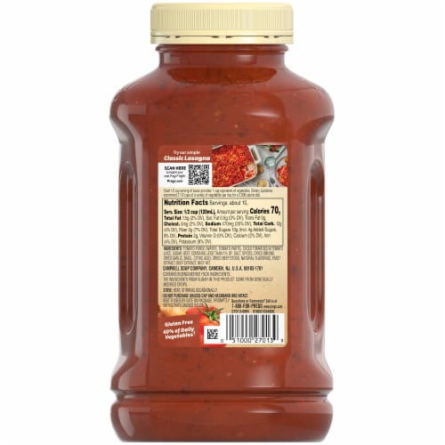 Prego® Italian Pasta Sauce Flavored With Meat Jar Perspective: top