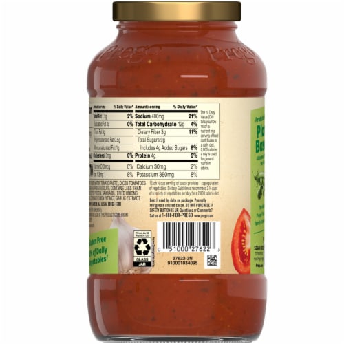 Prego Plant Protein Traditional Pasta Sauce Perspective: top