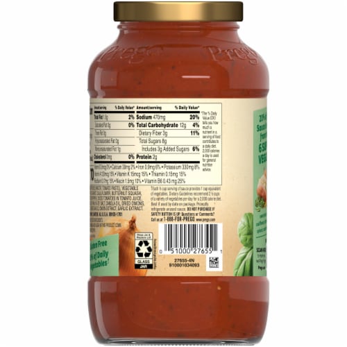 Prego Hidden Super Veggies Traditional Pasta Sauce Perspective: top
