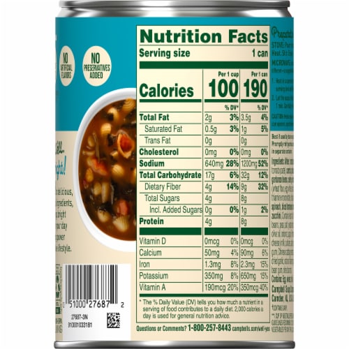 Campbell's Well Yes! Minestrone Soup Perspective: top