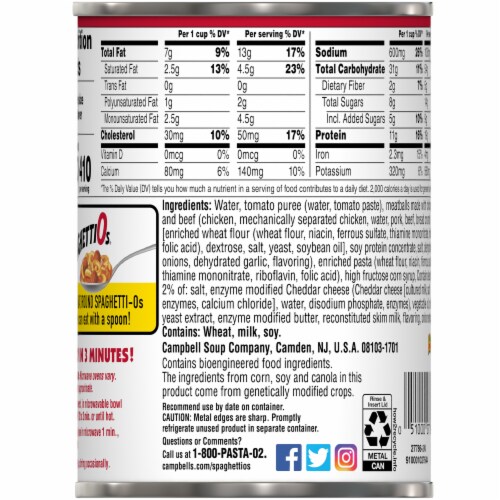 Campbell's® Little Meatballs SpaghettiOs Perspective: top