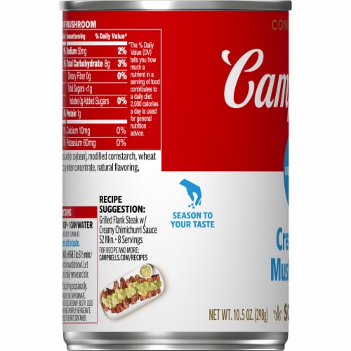 Campbell's® Unsalted Condensed Cream of Mushroom Soup Perspective: top