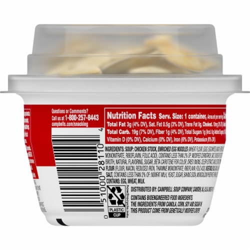 Campbell's Double Noodle Soup with Original Goldfish Crackers Perspective: top