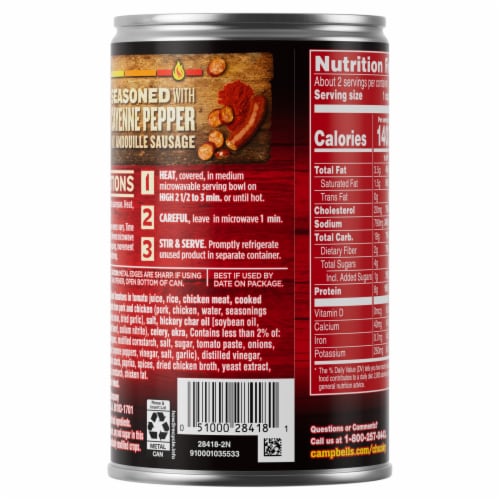 Campbell's® Spicy Chicken & Sausage Gumbo Chunky® Soup Perspective: top