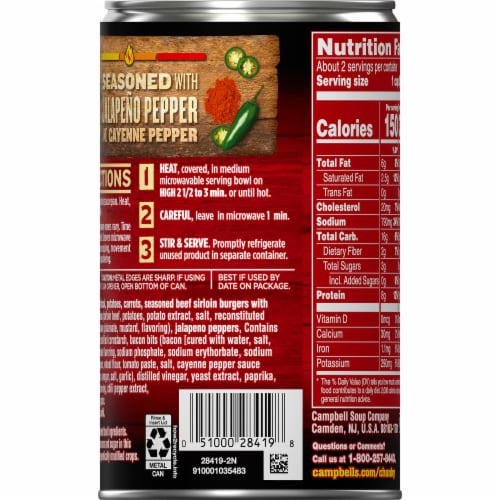 Campbell's Chunky Spicy Sirloin Burger Soup Perspective: top
