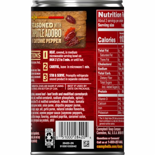 Campbell's® Chunky® Spicy Steak & Potato Soup Chunky Soup Perspective: top
