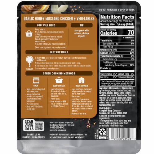 Campbell's® Garlic Honey Mustard Sauce Perspective: top