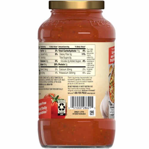Prego® Chunky Tomato Basil and Garlic Pasta Sauce Perspective: top