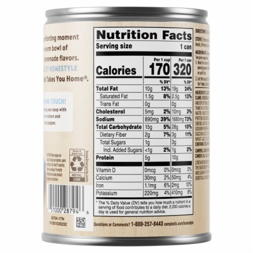Campbell's® Homestyle™ New England Clam Chowder Perspective: top