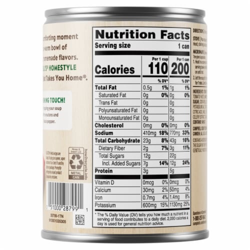 Campbell's Homestyle Healthy Request Harvest Tomato Soup With Basil Perspective: top