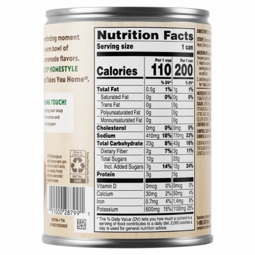 Campbell's Homestyle Healthy Request Harvest Tomato Soup With Basil Perspective: top