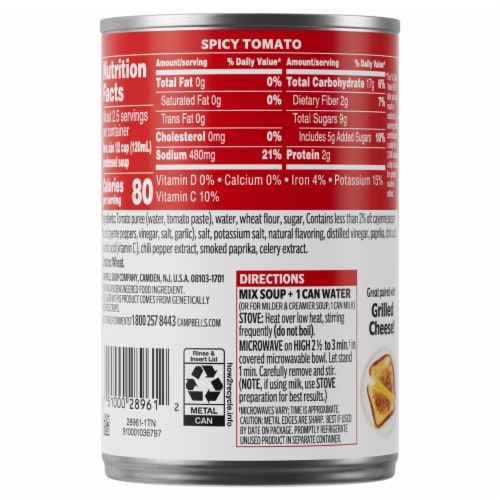 Campbell's® Condensed Spicy Tomato Soup Perspective: top