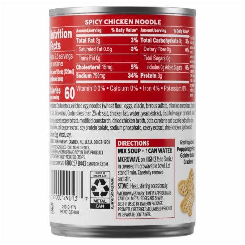 Campbell'S Condensed Spicy Chicken Noodle Soup Perspective: top