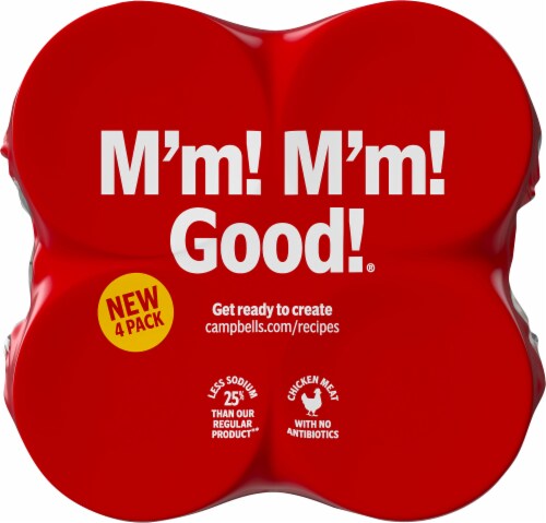 Campbell's® Condensed 25% Less Sodium Chicken Noodle Soup Cans Perspective: top