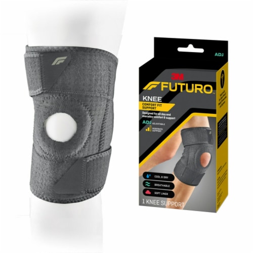 Futuro™ Adjustable Comfort Fit Knee Support - Grey Perspective: top