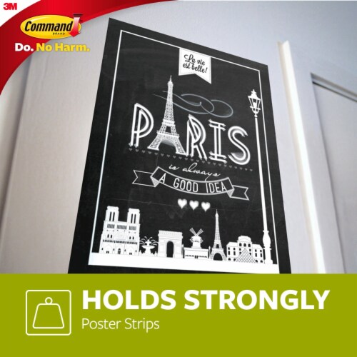 Command™ Damage-Free Hanging Poster Strips - White Perspective: top