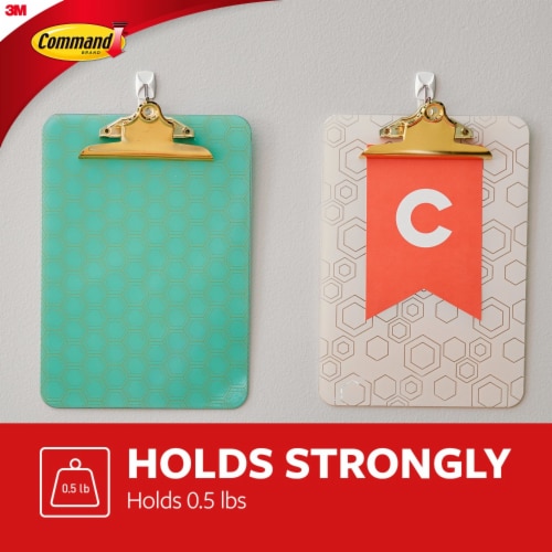 Command® Damage-Free Hanging Small Wire Hooks - White Perspective: top