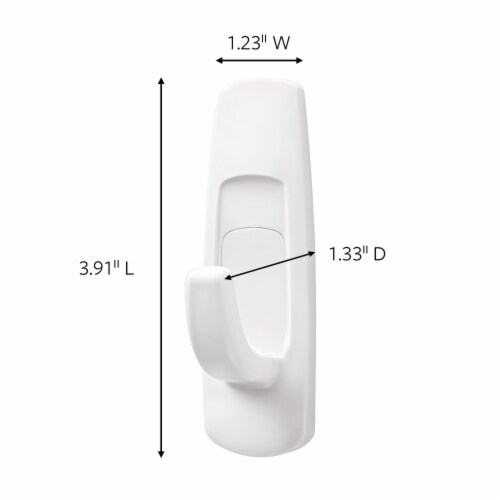 Command® Damage-Free Hanging Large Utility Hooks - White Perspective: top