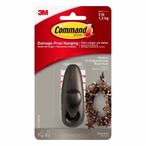 3M Command™ Medium Decorative Damage-Free Hanging Metal Adhesive Hook Perspective: top
