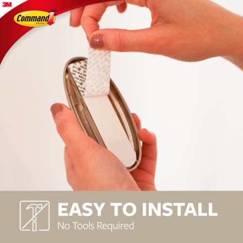 Command™ Traditional Large Brushed Nickel Hook Perspective: top