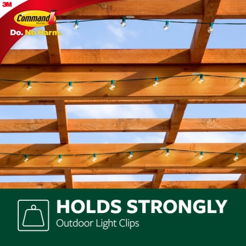 Command™ Outdoor Damage-Free Clear Rope Light Clips Perspective: top