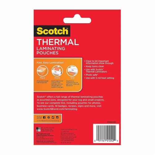 Scotch Thermal Laminating Pouches 100/PK TP5903100, 1 Kroger