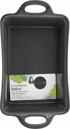 Rachael Ray 9 x 13 in. Ceramics Rectangular Baker, Gray Perspective: top