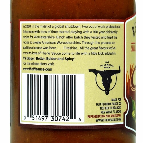 Bear & Burton's Fireshire™ Worcestershire Sauce Perspective: top