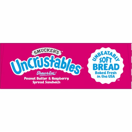 Smucker's Uncrustables Peanut Butter and Raspberry Sandwich, Perspective: top