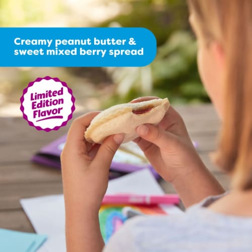 Smucker’s Uncrustables Peanut Butter & Mixed Berry Spread Sandwiches Perspective: top