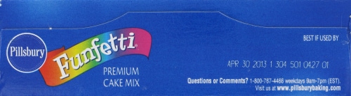 Pillsbury Funfetti Cake Mix Perspective: top