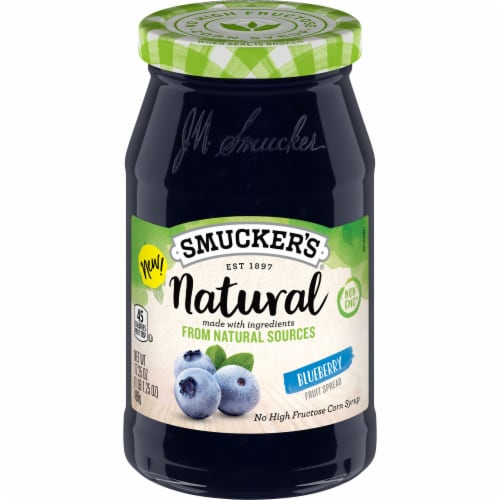 Smucker's Natural Blueberry Fruit Spread Perspective: top