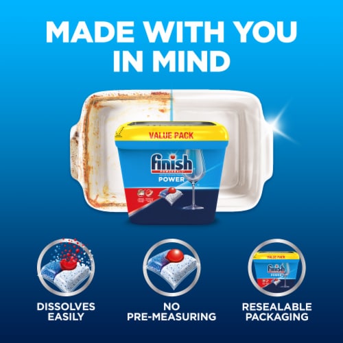 Finish Power Dishwasher Detergent Pods Perspective: top