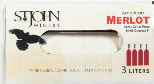 St. John Winery Merlot Arkansas Red Wine Box Perspective: top