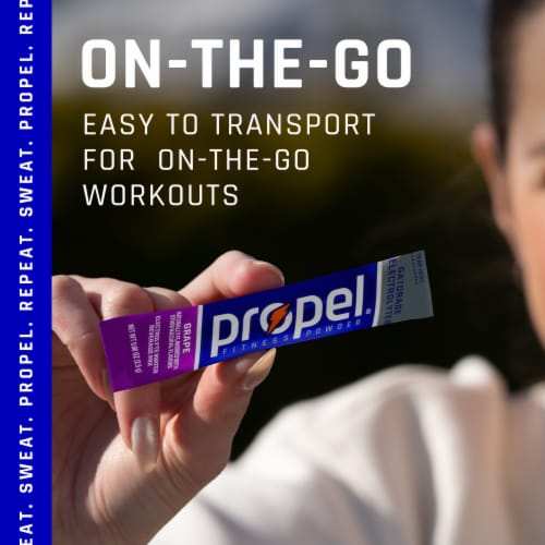 Propel® Zero Sugar Grape Drink Mix Packets Perspective: top