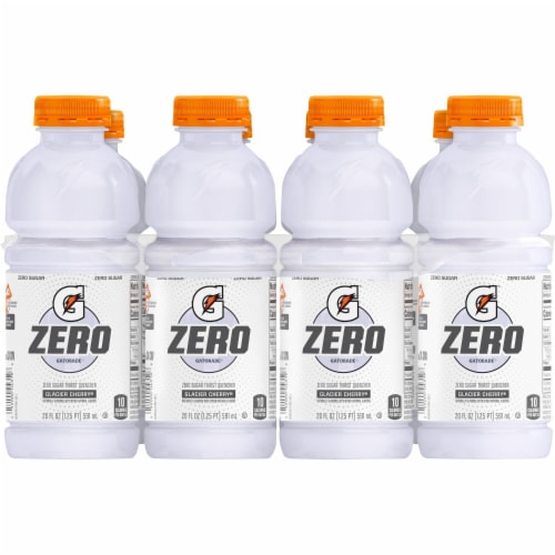 Gatorade® Zero Sugar White Glacier Cherry Sports Drink Multipack Bottles Perspective: top