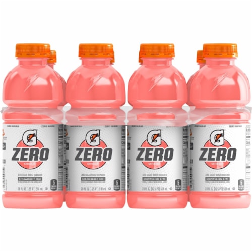 Gatorade® Zero Sugar Pink Strawberrry Kiwi Sports Drink Multipack Bottles Perspective: top