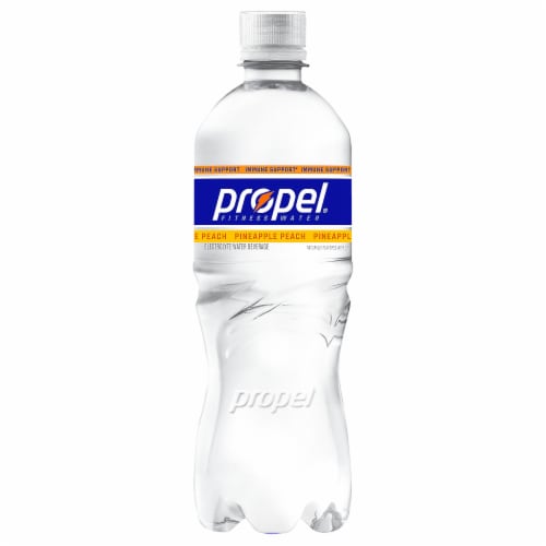 Propel® Zero Sugar Immune Support Pineapple Peach Flavored Bottled Water Perspective: top