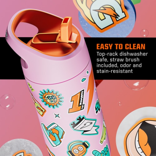 Gatorade® Gx Kids White Stickers Stainless Steel Water Bottle Perspective: top
