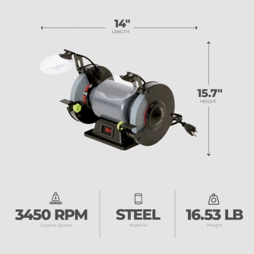 Master Mechanic Corded Electric 6 Inch Bench Grinder w 0.33 HP Induction Motor 1 Piece Jay C Food Stores