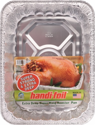 Handi-foil® Eco-Foil® Extra Deep Super King Roaster Disposable Pan - Silver Perspective: top