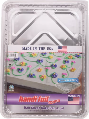 Handi-foil® Cook-n-Carry Half Sheet Cake Pan and Lid - Silver Perspective: top