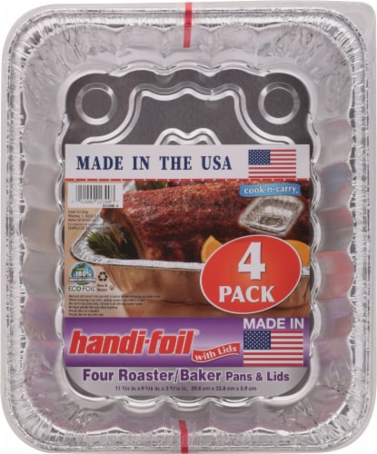 Handi-foil® Cook-n-Carry Roaster/Baker Disposable Pans & Lids - Silver Perspective: top