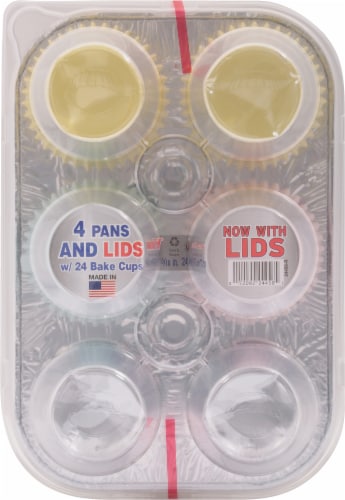 Hand-foil® Muffin Disposable Pans with Lids & Baking Cups Perspective: top