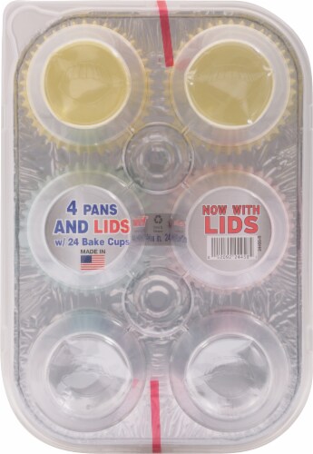 Hand-foil® Muffin Pans with Lids & Baking Cups Perspective: top