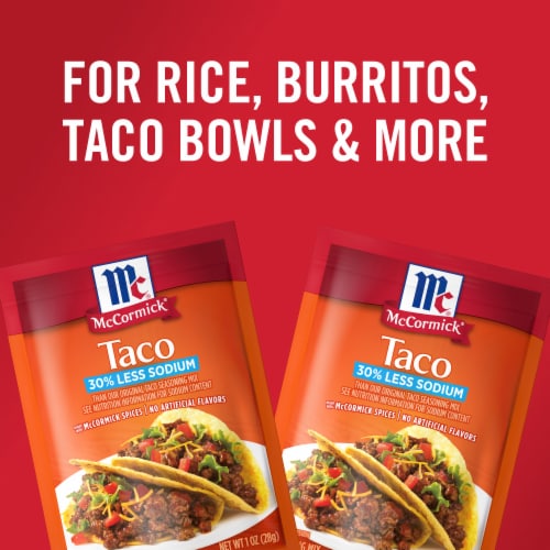 McCormick 30% Less Sodium Mild Taco Seasoning Mix, 1 oz