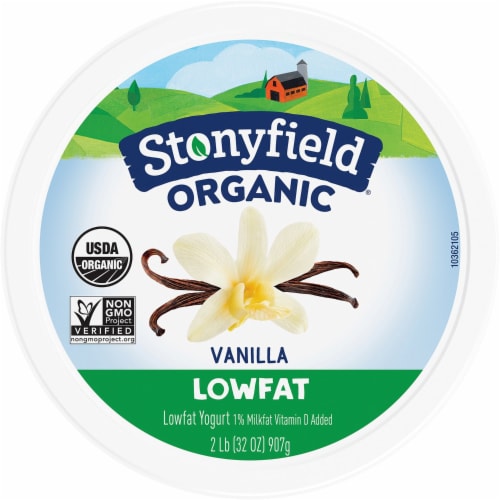 Stonyfield® Organic Vanilla Lowfat Yogurt Perspective: top