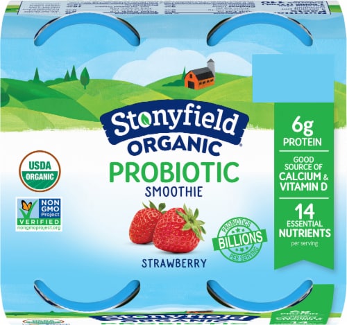 Stonyfield Organic Strawberry Super Smoothie Perspective: top