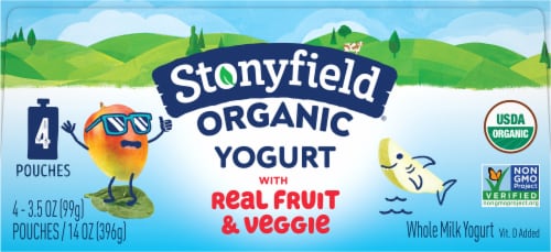 Stonyfield Organic® Pear Spinach Mango Whole Milk Perspective: top